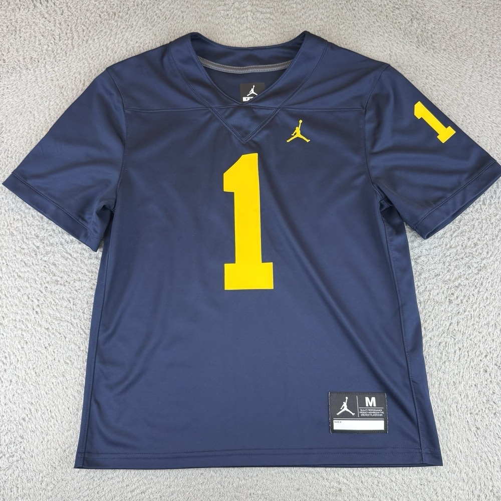 Jordan‎ Dri-FIT Michigan Wolverines #1 Boys Size Medium Football Jersey